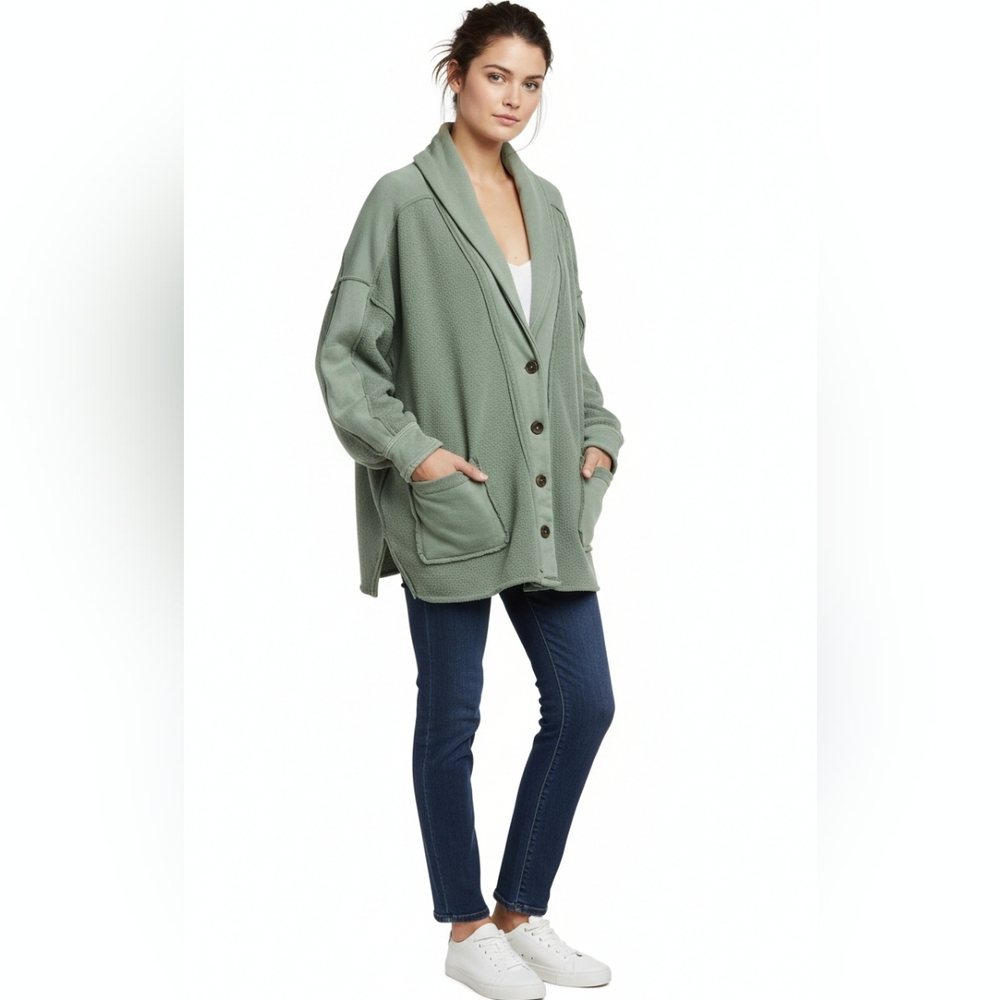 FREE PEOPLE NWT WOMEN JORDAN JACKET,‎ MILITARY BLEACH WASH. SIZE SMALL